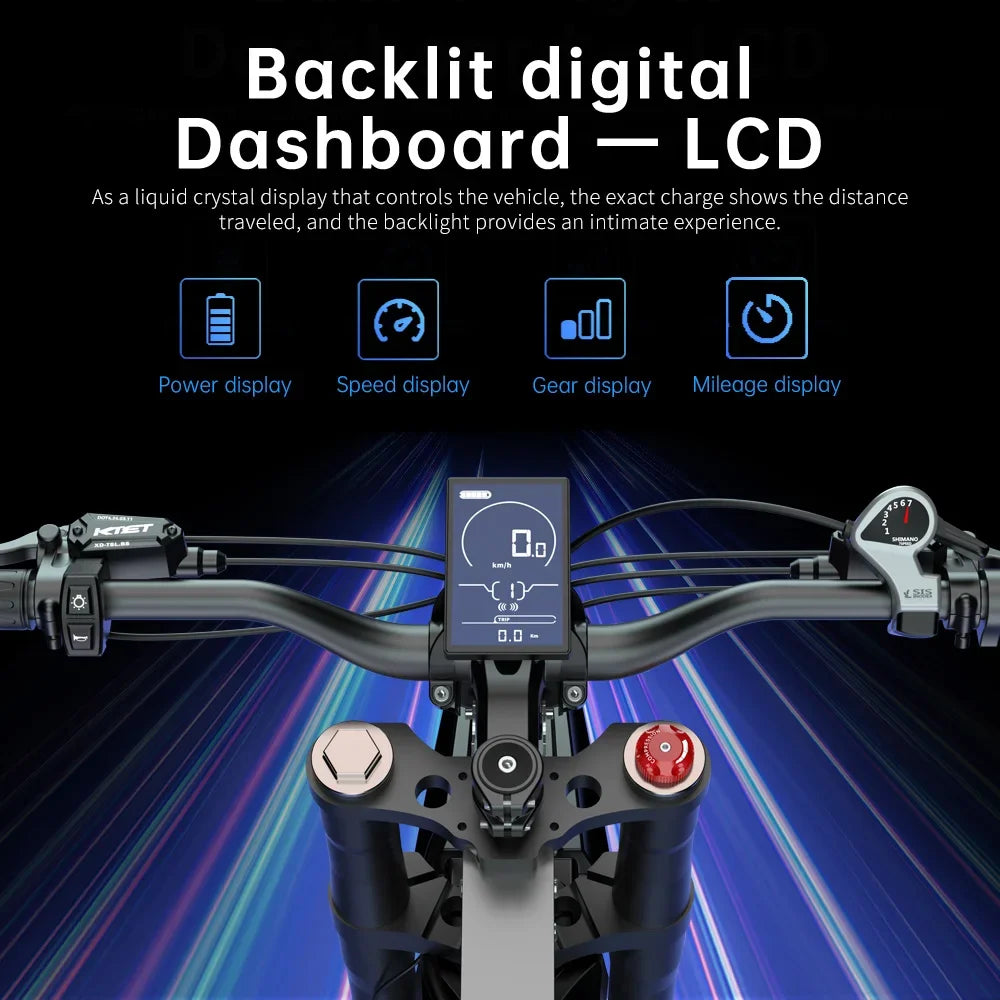 Electric bike X21MAX, 78KM/H (49MPH), 60V30Ah lithium battery 3000W, off-road 70/100-19 tires, dual hydraulic shock absorption