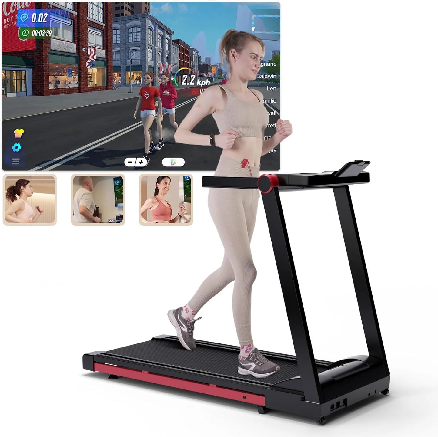 Driving Foldable Treadmill With Incline App Control