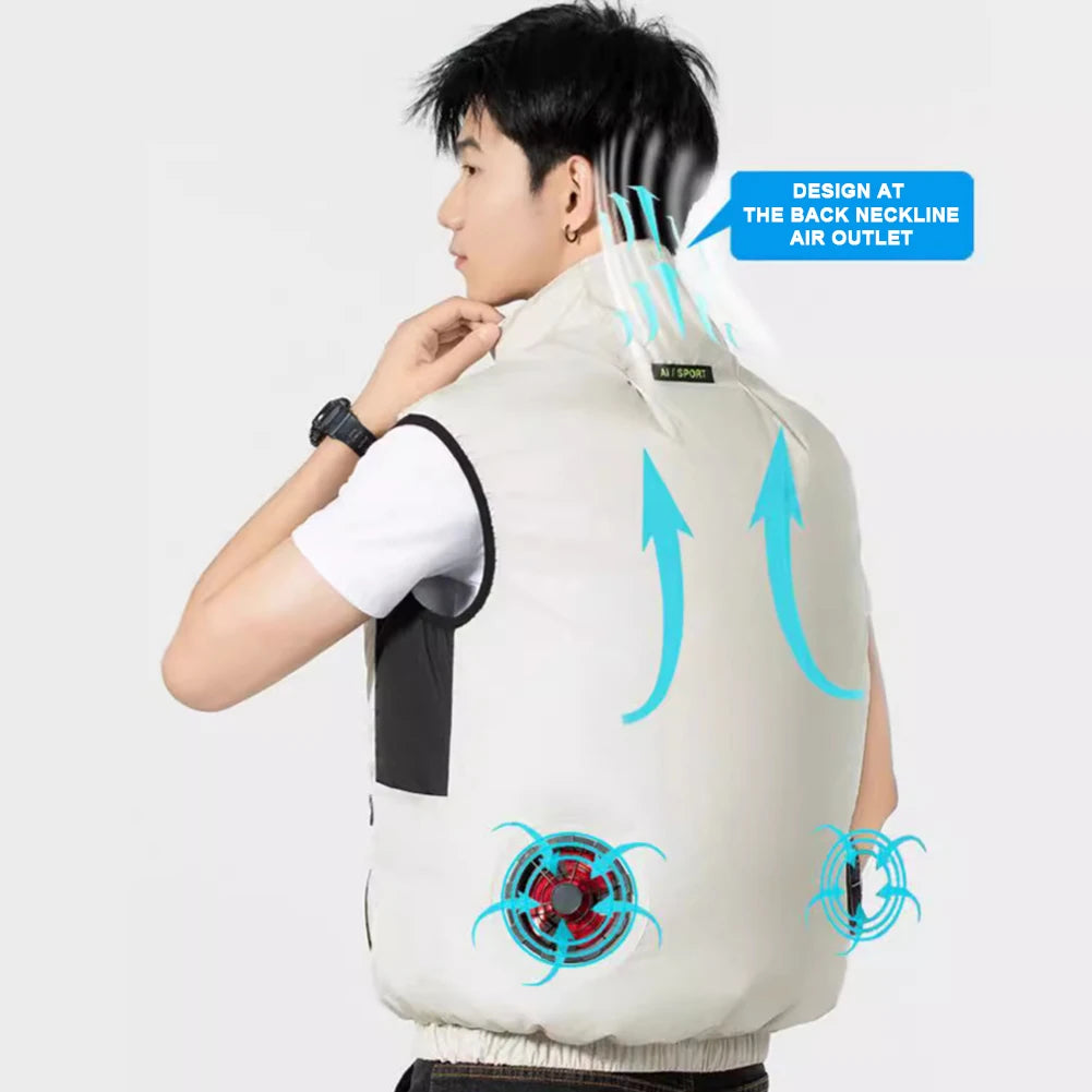 Cooling Vest Ice Fan Wearable Climate Control For Camping