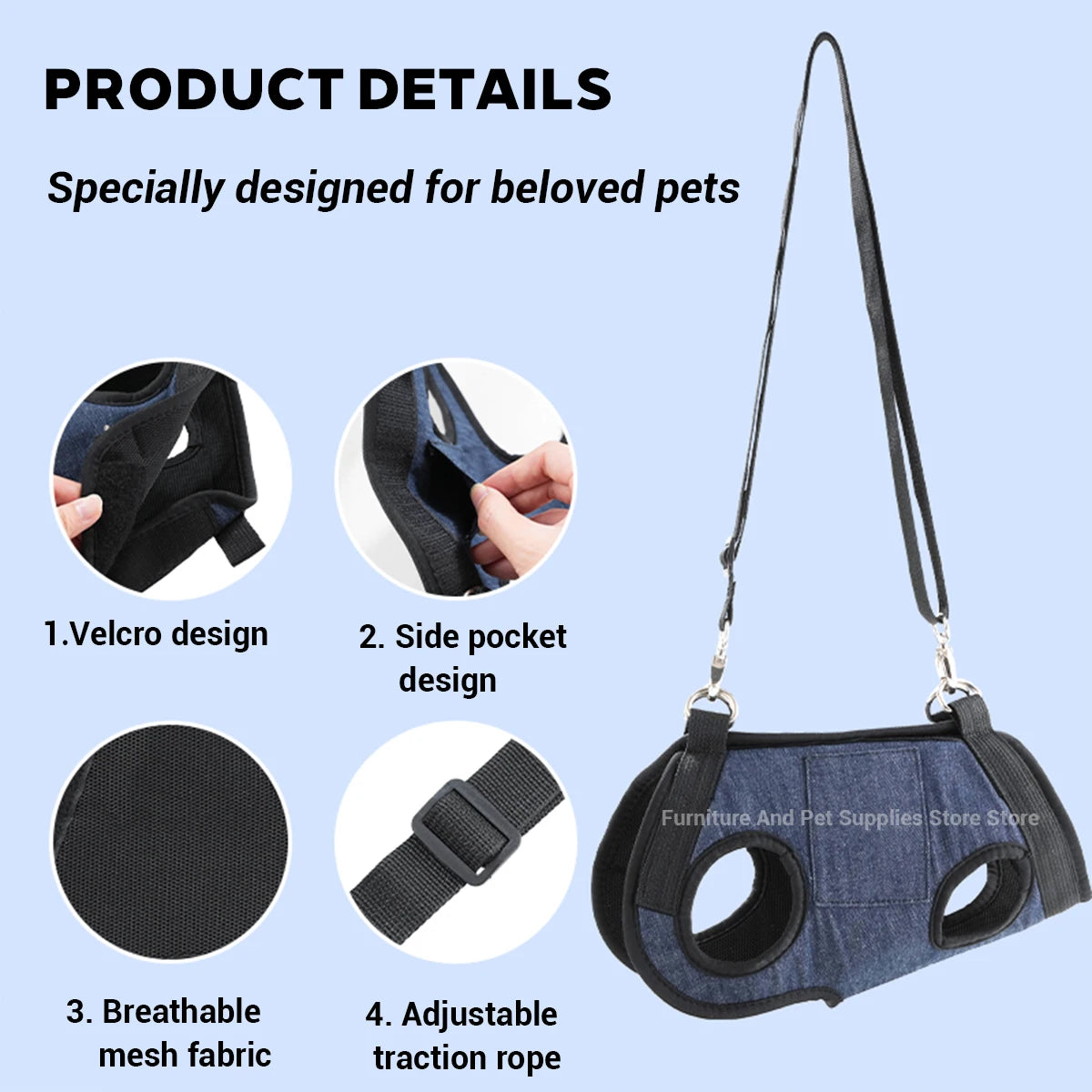 ZhejiangDog Traction Vest Dog Harness With Beauty Hammock