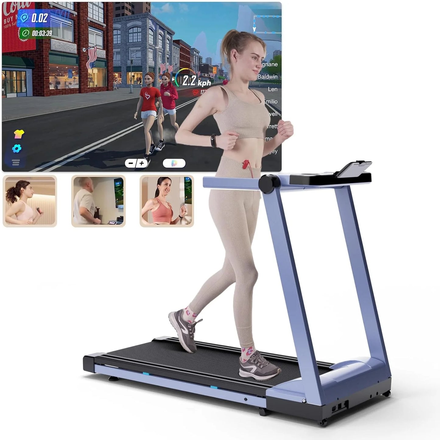 Driving Foldable Treadmill with Six Percent Incline LCD App