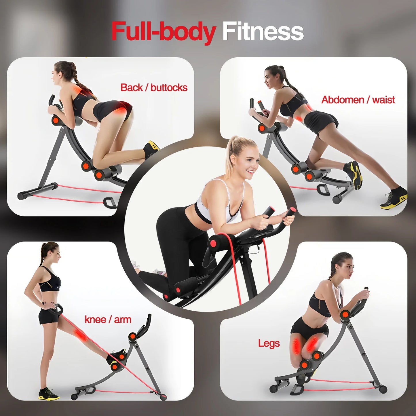 Carton GIKPAL Foldable Ab Machine For Home Gym LCD Display