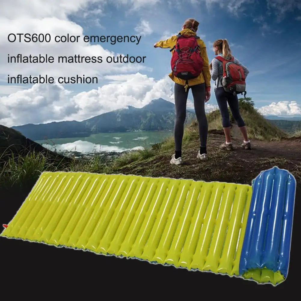 Folding Emergency Inflatable Cushion Moisture Proof Travel Bed For Camping Office Beach Tear Resistant Lightweight