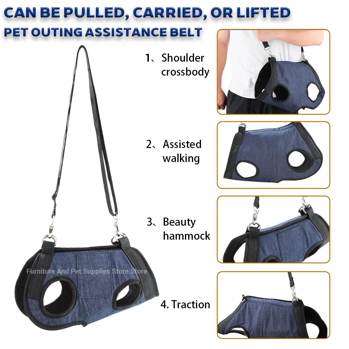 ZhejiangDog Traction Vest Dog Harness With Beauty Hammock