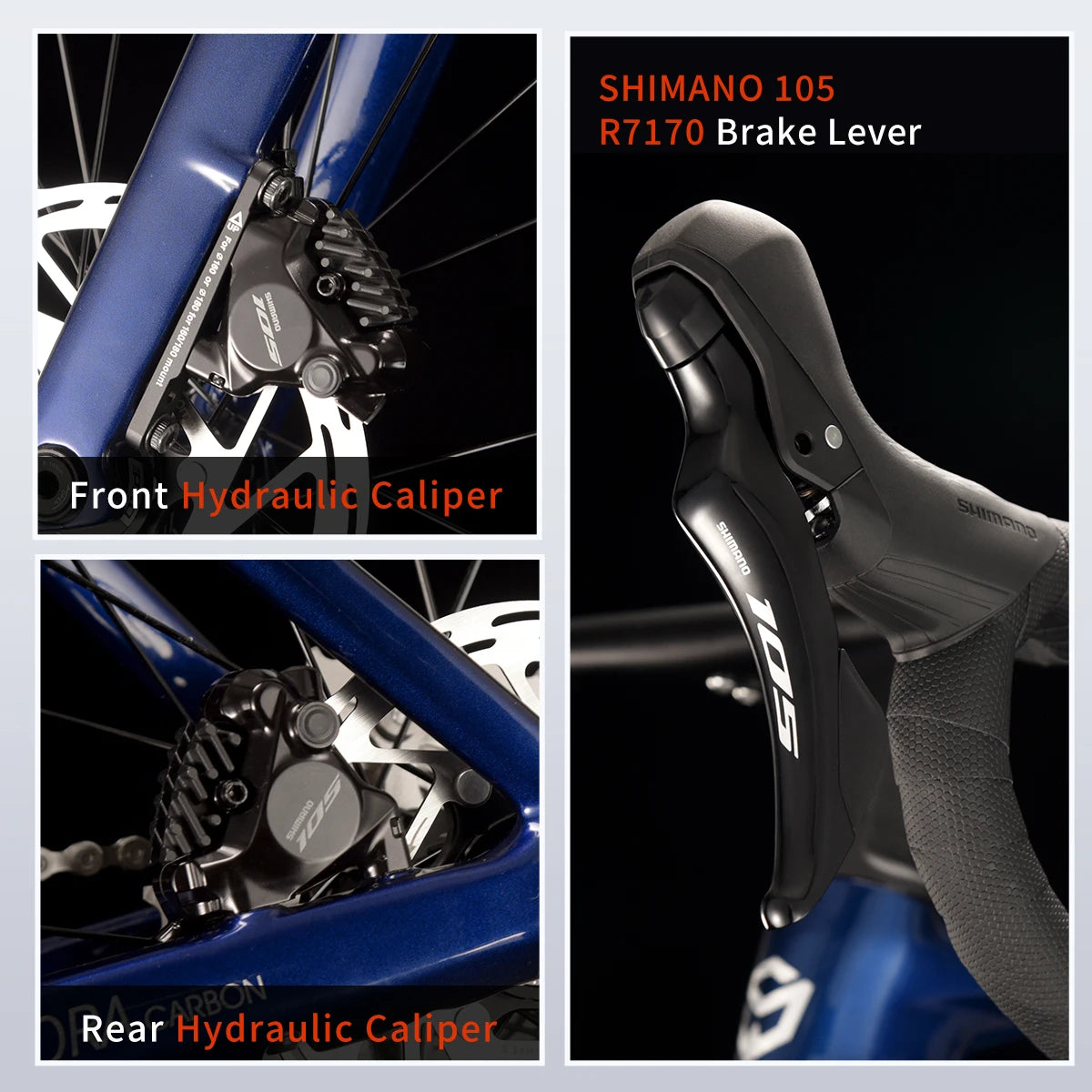 SAVA A7L Pro Carbon Fiber Road Bike, 700C Adult Racing Model, Equipped with Shimano 105 R7120 Groupset, 24-Speed Hydraulic Brake