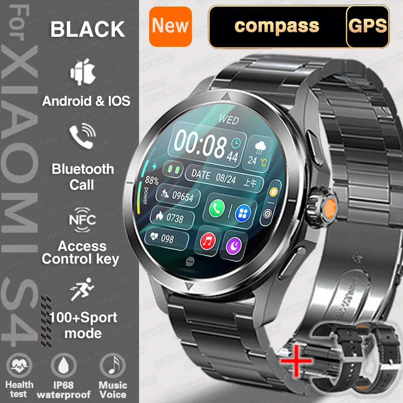 S4 Ultra Outdoor Smart Watch Men AMOLED GPS NFC Heart Rate