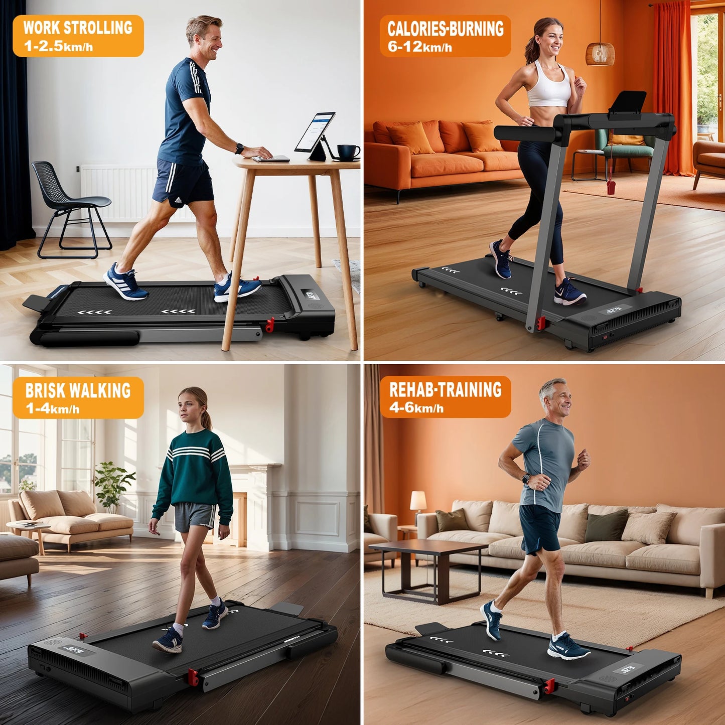 MettleMatic 2-In-1 Treadmill For Home App Compatible