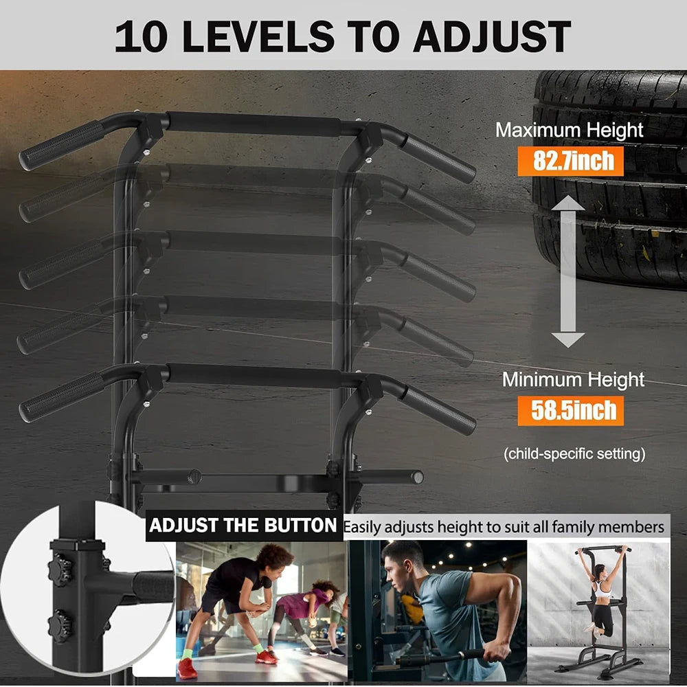 HiMISSH Power Tower Pull Up Bar Station For Home Gym