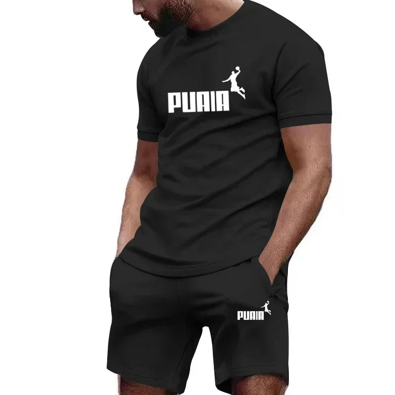 CN Guangdong Mens Summer Short Sleeve Set Jogging Fitness