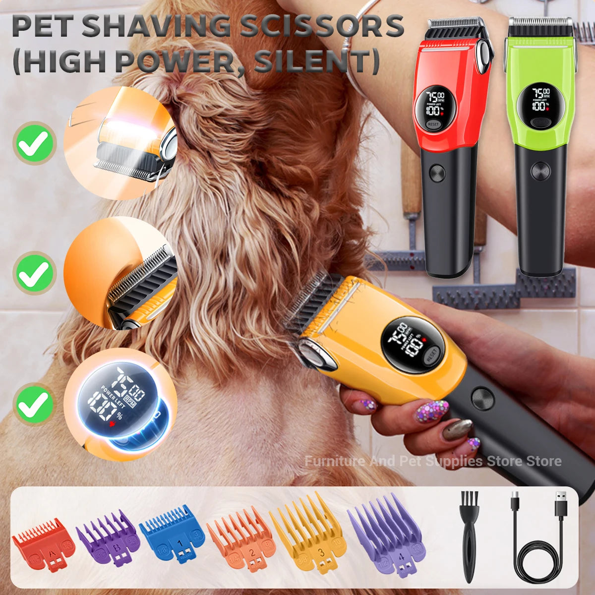 Hign-concerned Chemical Dog Grooming Clipper Cordless