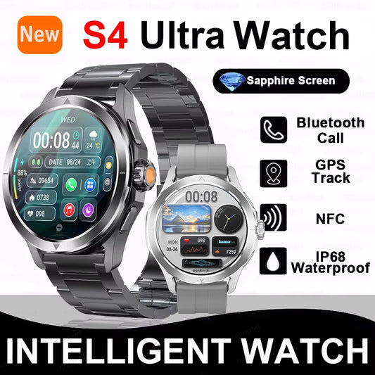 S4 Ultra Outdoor Smart Watch Men AMOLED GPS NFC Heart Rate