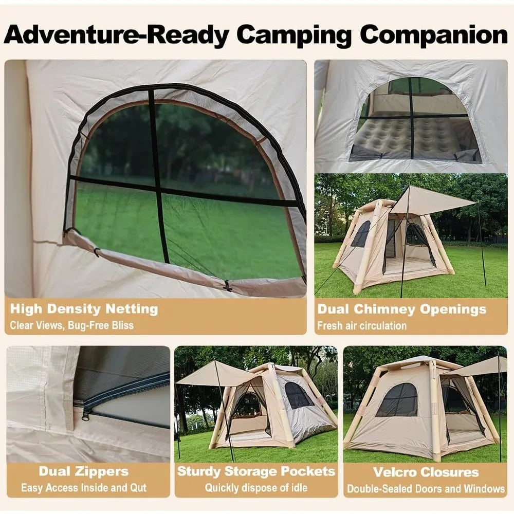 DUOFU 4 Season Inflatable Camping Tent For 2 To 4 People