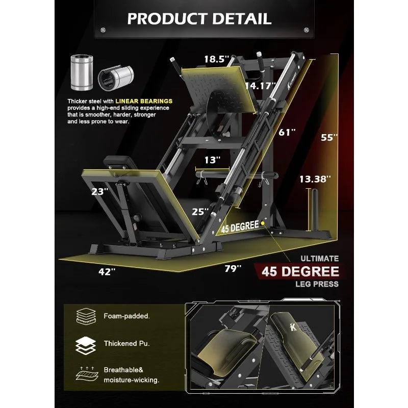 YTYINH Leg Press Hack Squat Machine Professional Adjustable