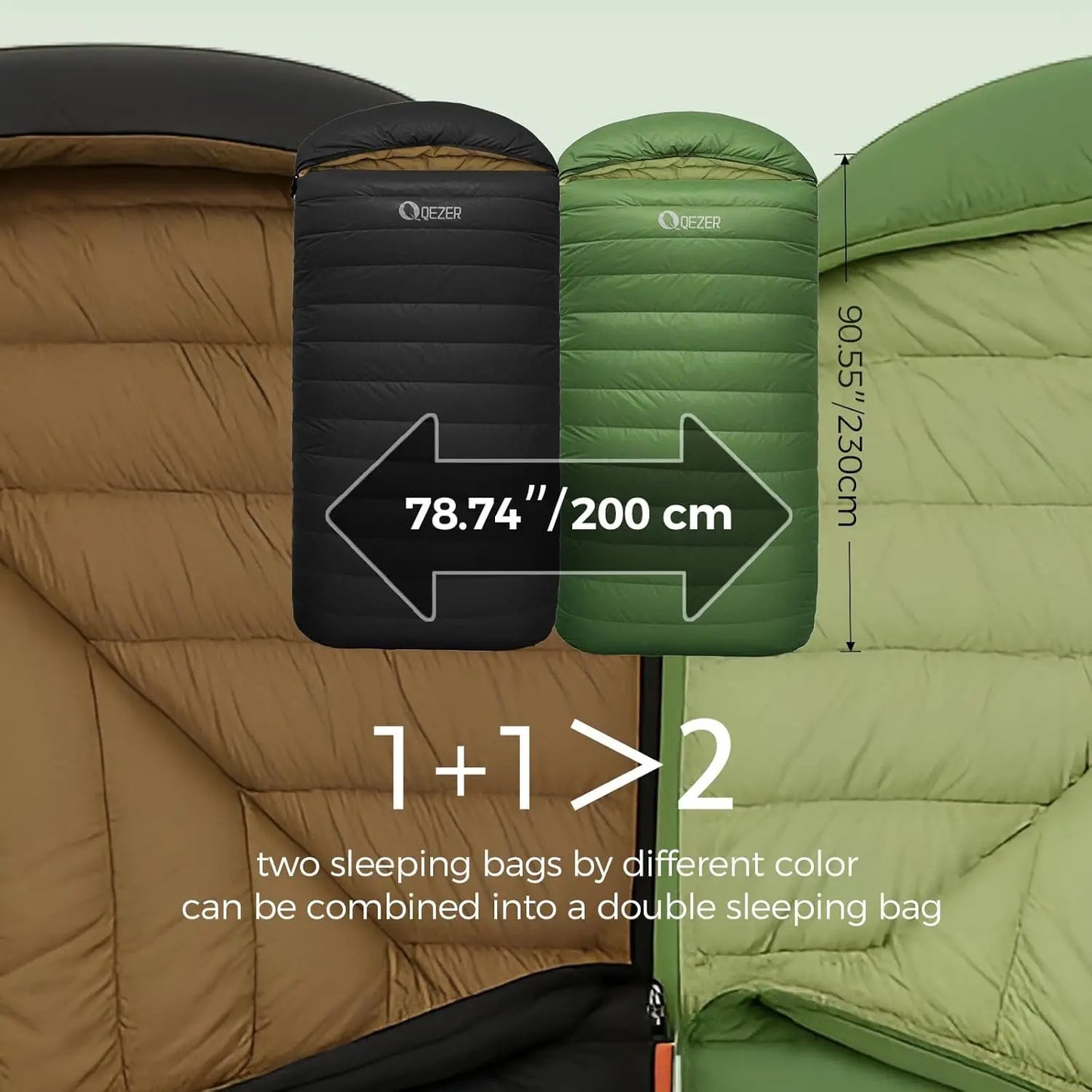 XL Sleeping Bag Suitable for 4 Seasons Oversized Ultralight Backpacking Sleeping Bag for Adults Great for Camping and Hiking