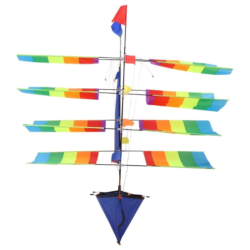 3D Huge Rainbow Sailboat Flying Kite Outdoor Sports Children Kids Game Activity