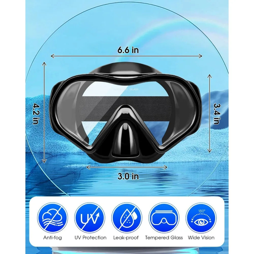 Swimming Goggles Snorkeling Mask Anti Fog Adjustable Strap