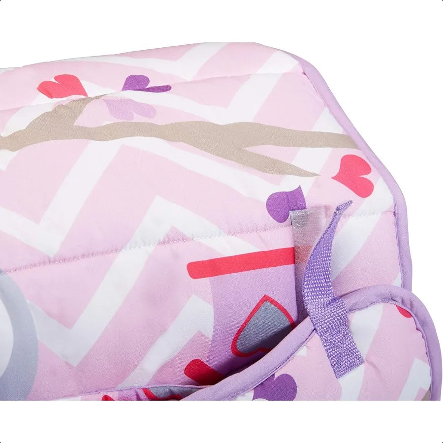 Nap Mat with Removable Pillow Sweet Owls Carry Handle with Straps Closure Rollup Design Soft for Preschool Daycare Travel Sleep