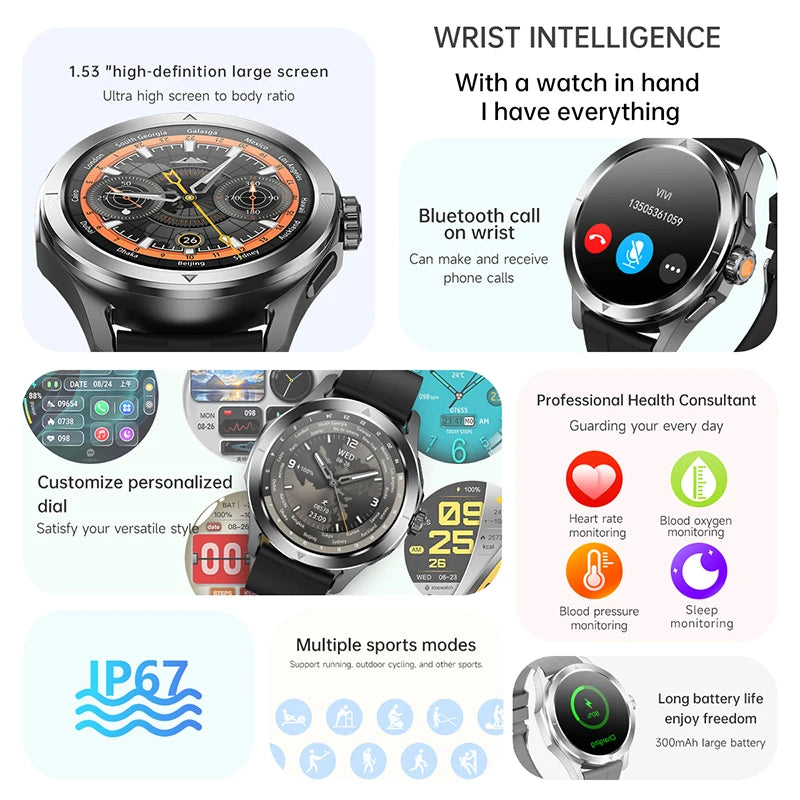 S4 Ultra Outdoor Smart Watch Men AMOLED GPS NFC Heart Rate
