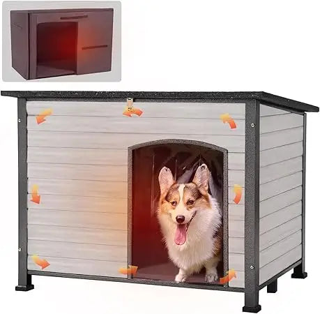 Dog House Insulated Outdoor Kennel With Liner For Winter