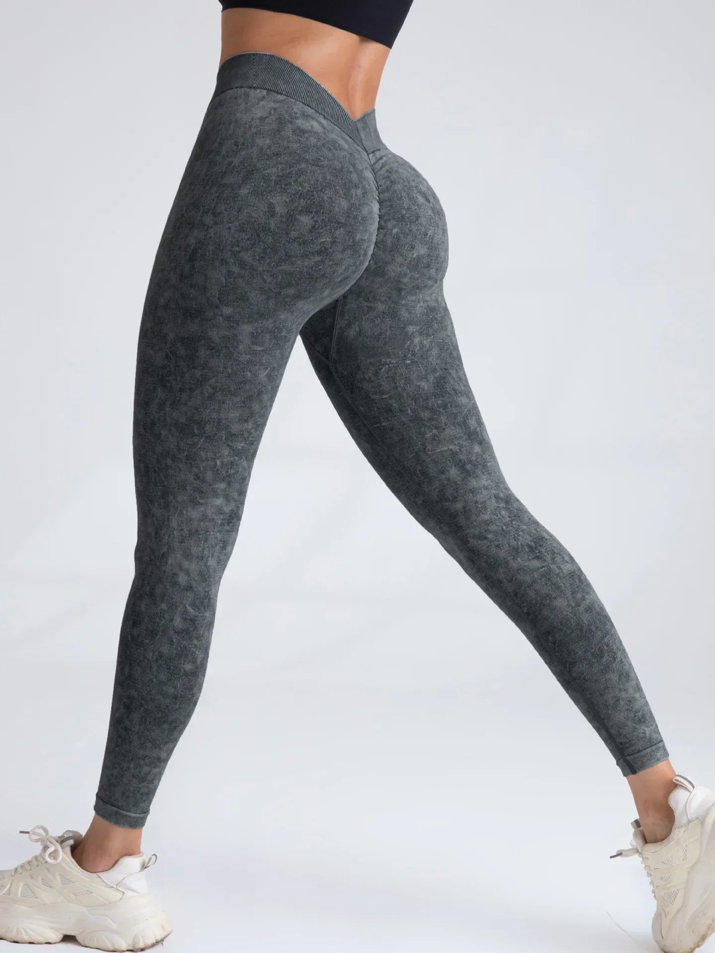 V Back Yoga Pants Women Scrunch Seamless Workout Leggings