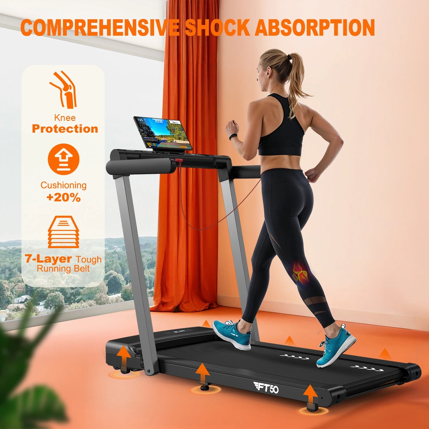 MettleMatic 2-In-1 Treadmill For Home App Compatible