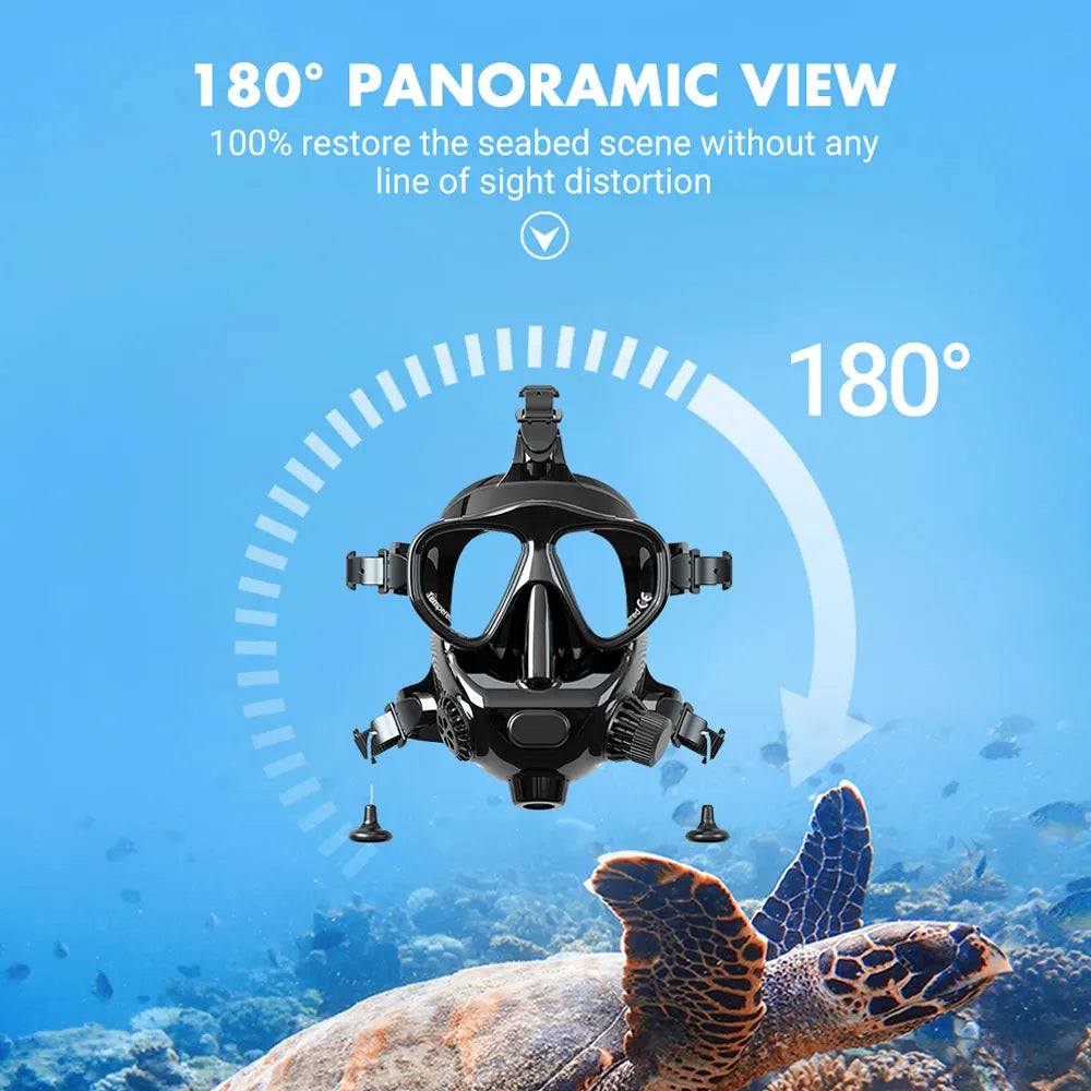 Full Face Dive Mask Snorkeling With 180 Degree View