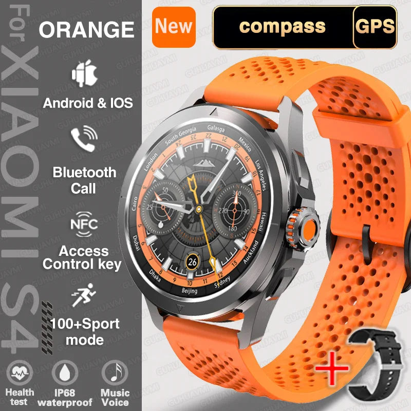 S4 Ultra Outdoor Smart Watch Men AMOLED GPS NFC Heart Rate