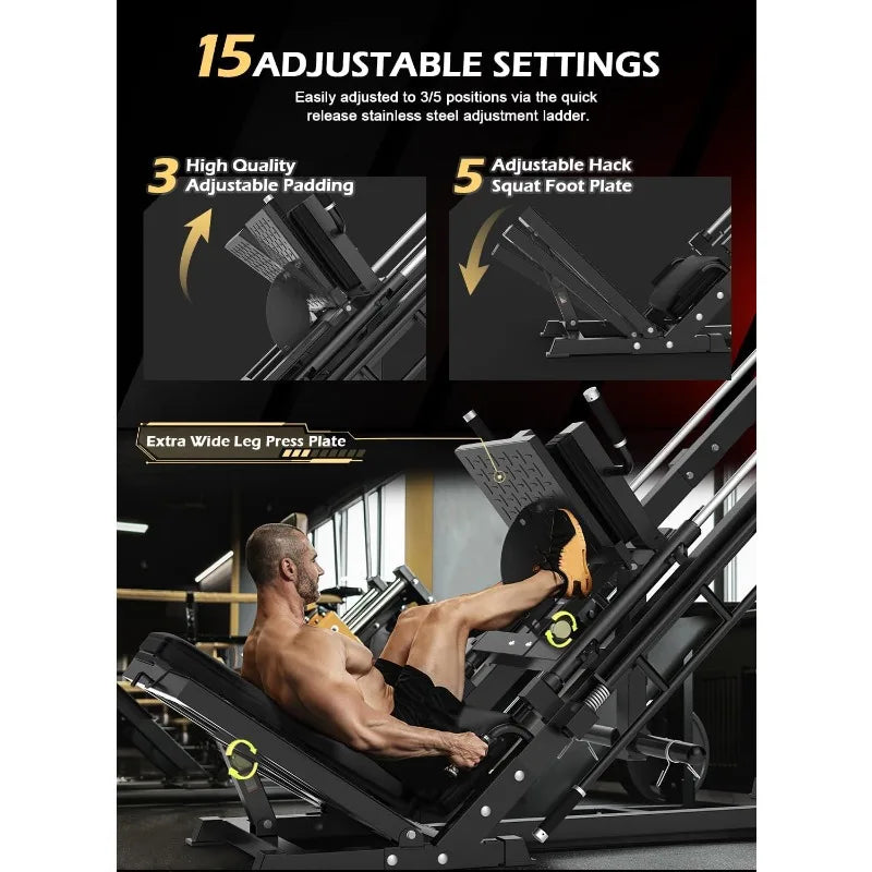 YTYINH Leg Press Hack Squat Machine Professional Adjustable