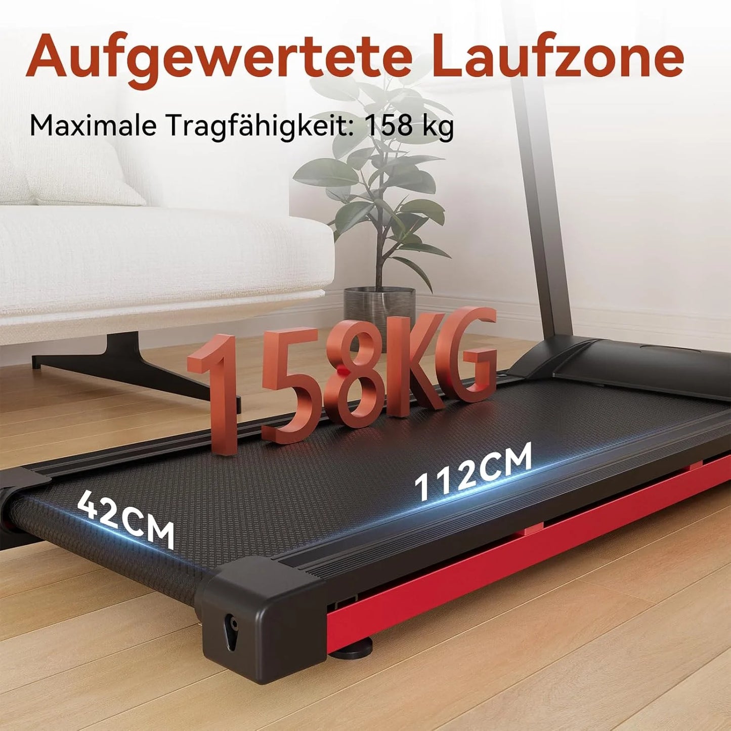 Driving Foldable Treadmill with Six Percent Incline LCD App