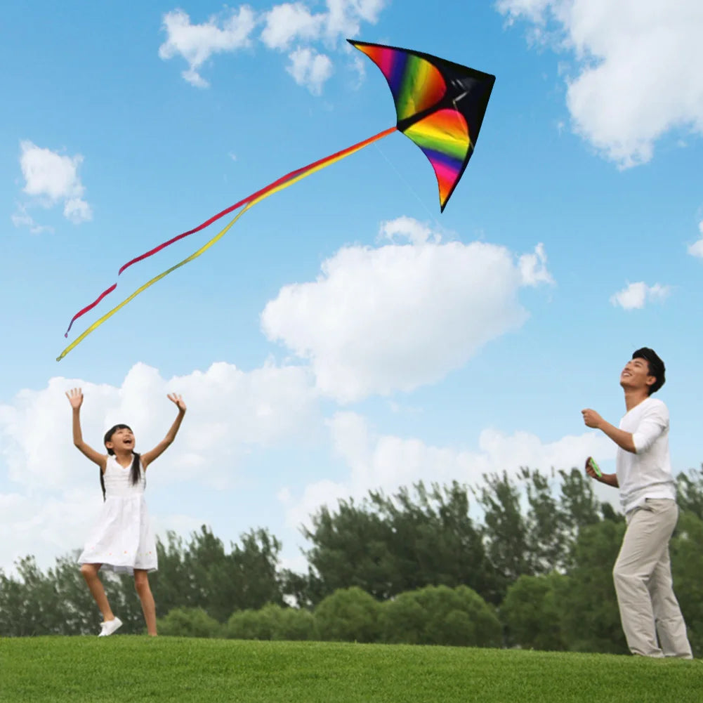 2x3m Tail Big Triangle Kite Easy To Fly Large Kite Toy with Wire Board Primary Stunt Kite Enhance Coordination for Boys Girls