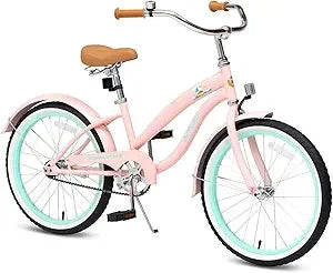 Children's Beach Cruiser Bicycle, Suitable for Ages 5-13, Available in 16, 18, 20, 24 Inch Sizes with Single Speed and Coaster B