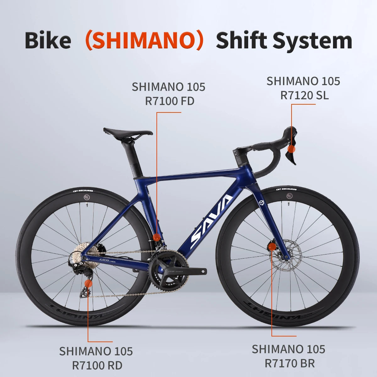 SAVA A7L Pro Carbon Fiber Road Bike, 700C Adult Racing Model, Equipped with Shimano 105 R7120 Groupset, 24-Speed Hydraulic Brake