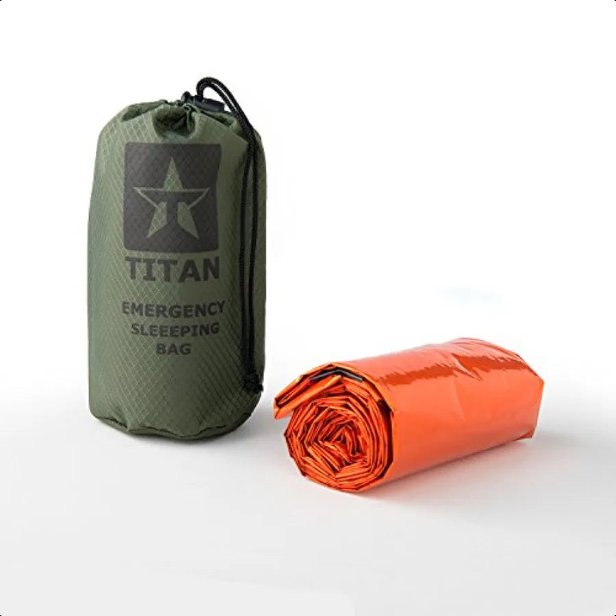 TITANSurvival Emergency Sleeping Bags for Survival 36 x 78 90 Heat Retention 41 Thicker Waterproof Durable Survival Sleeping Ba