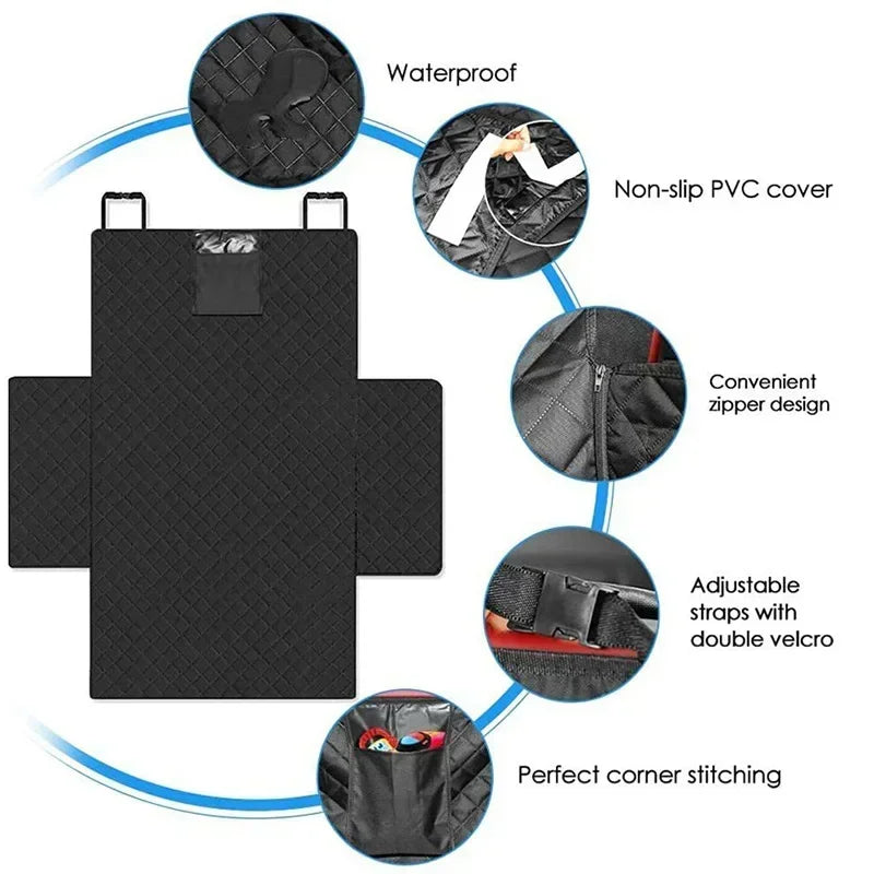Waterproof Dog Car Seat Cover Hammock Trunk Transporter Pad