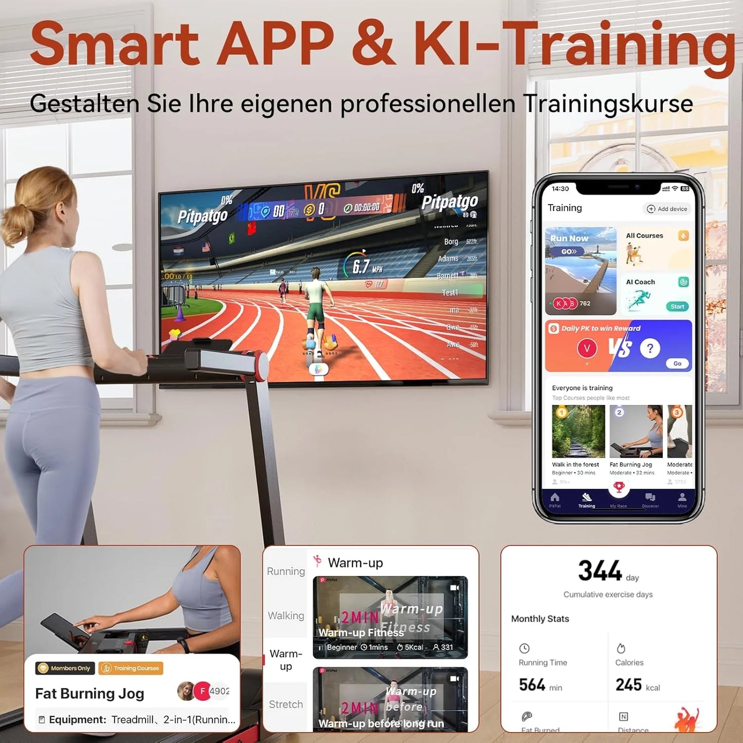 Driving Foldable Treadmill With Incline App Control