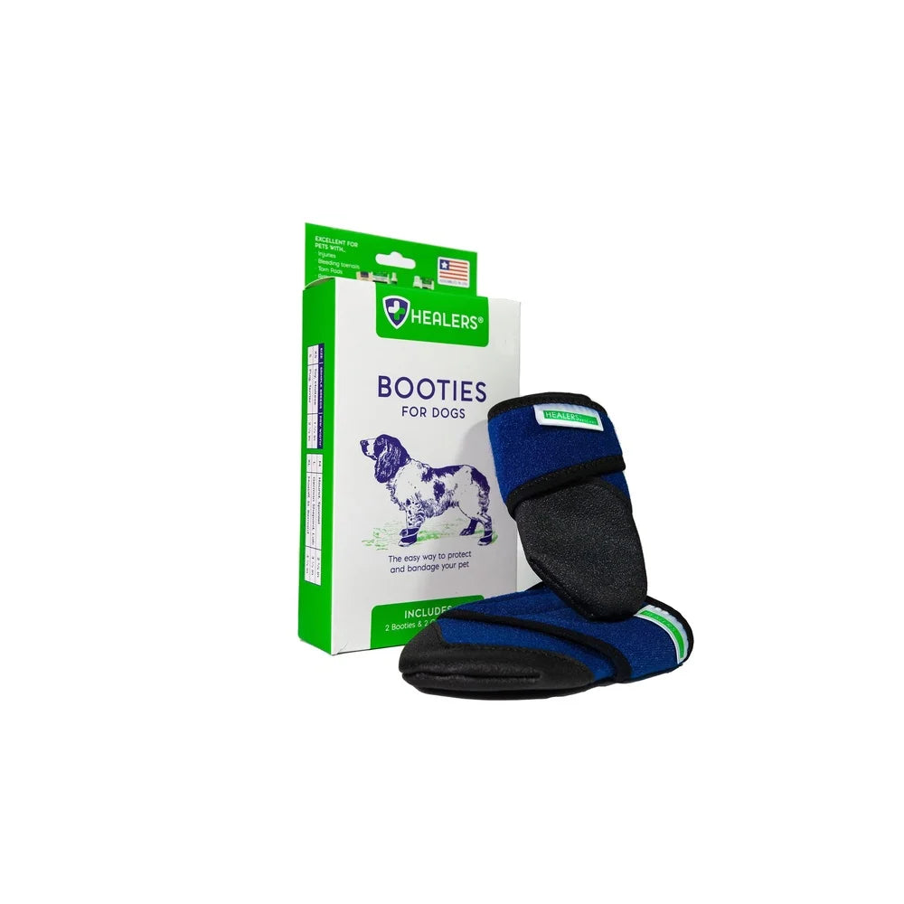 Medical Dog Boots Large Dogs 75-90 lbs with 2 Gauze Pads Nonstick Rubber Sole Indoor Outdoor Use Traction Comfort Protection