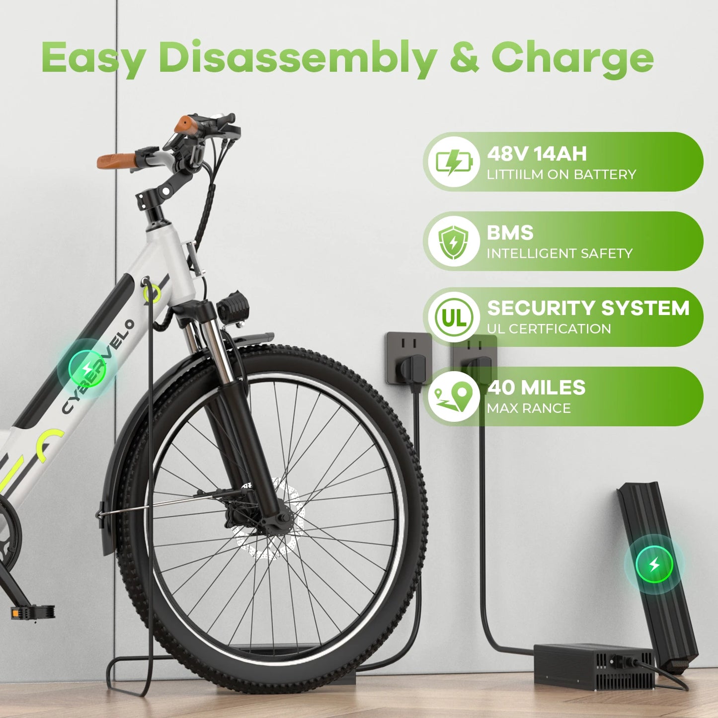 26" Electric E Bike with 7-Speed,1000 Peak Electric Bike for Adults,up 80 Miles Removable Battery Ebike, Adult Electric Bicycles