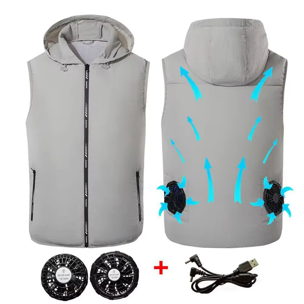 Cooling Vest Ice Fan Wearable Climate Control For Camping
