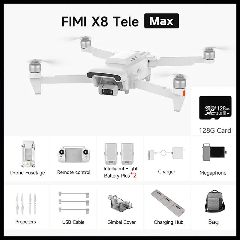 FIMI X8 TELE MAX Drone 4K Professional HDR 48MP 3-Axis Gimbal Camera Drone Professional GPS 20KM RC Quadcopter 2025