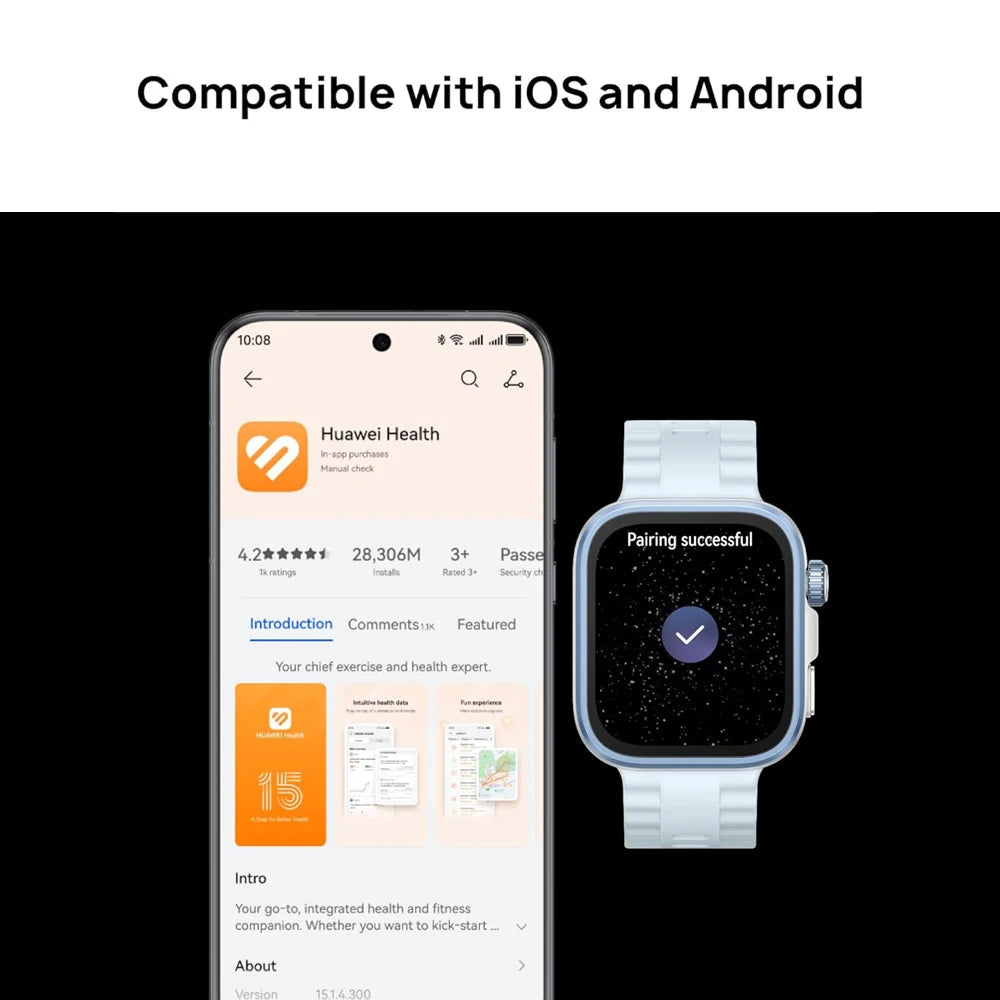 Huawei Watch Fit 4 Pro Smartwatch 1.82 Inch AMOLED Display ECG Heart Rate Tracking Compatible With iOS And Android