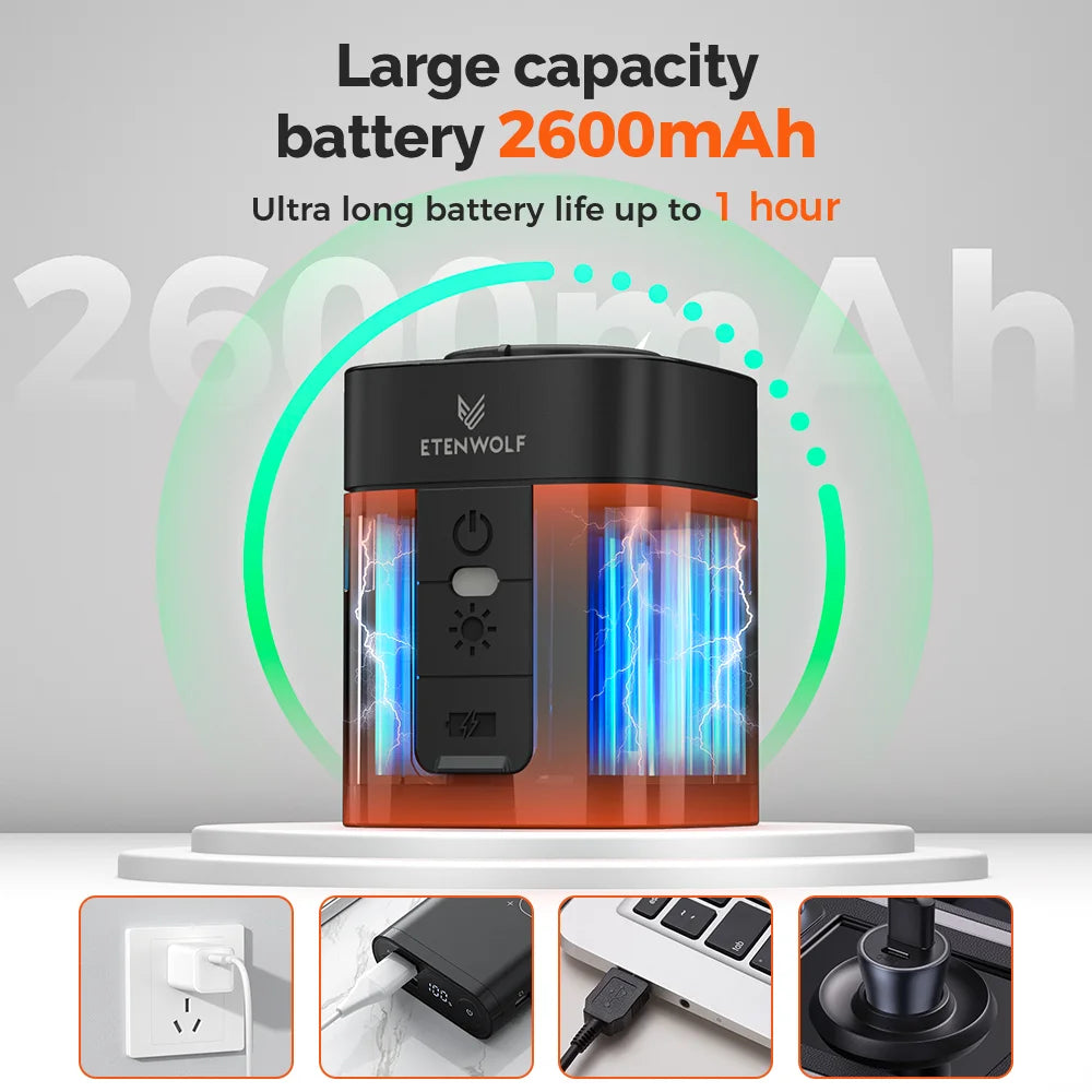 ETENWOLF Air 3 Electric Air Pump 2600mAh Battery Portable Camping Pump for Air Mattresses Sleeping Pads and Pool Floats