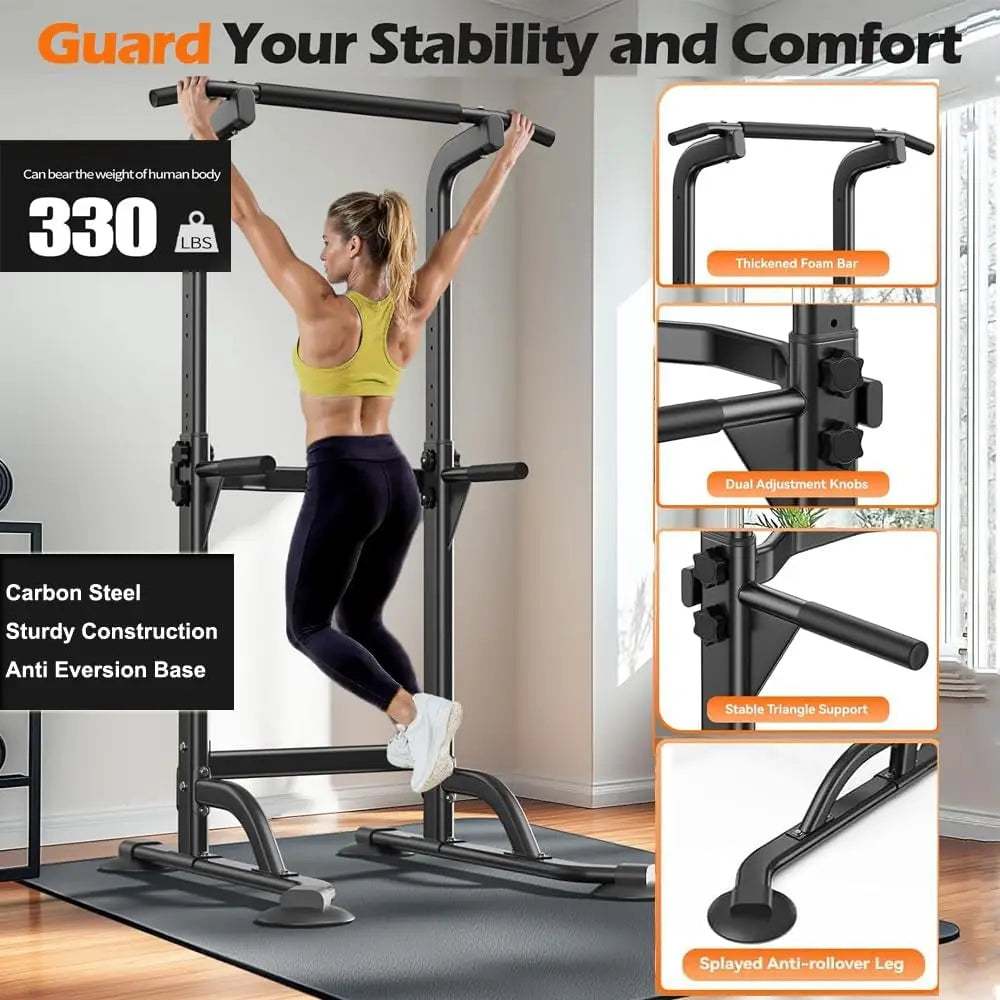 HiMISSH Power Tower Pull Up Bar Station For Home Gym
