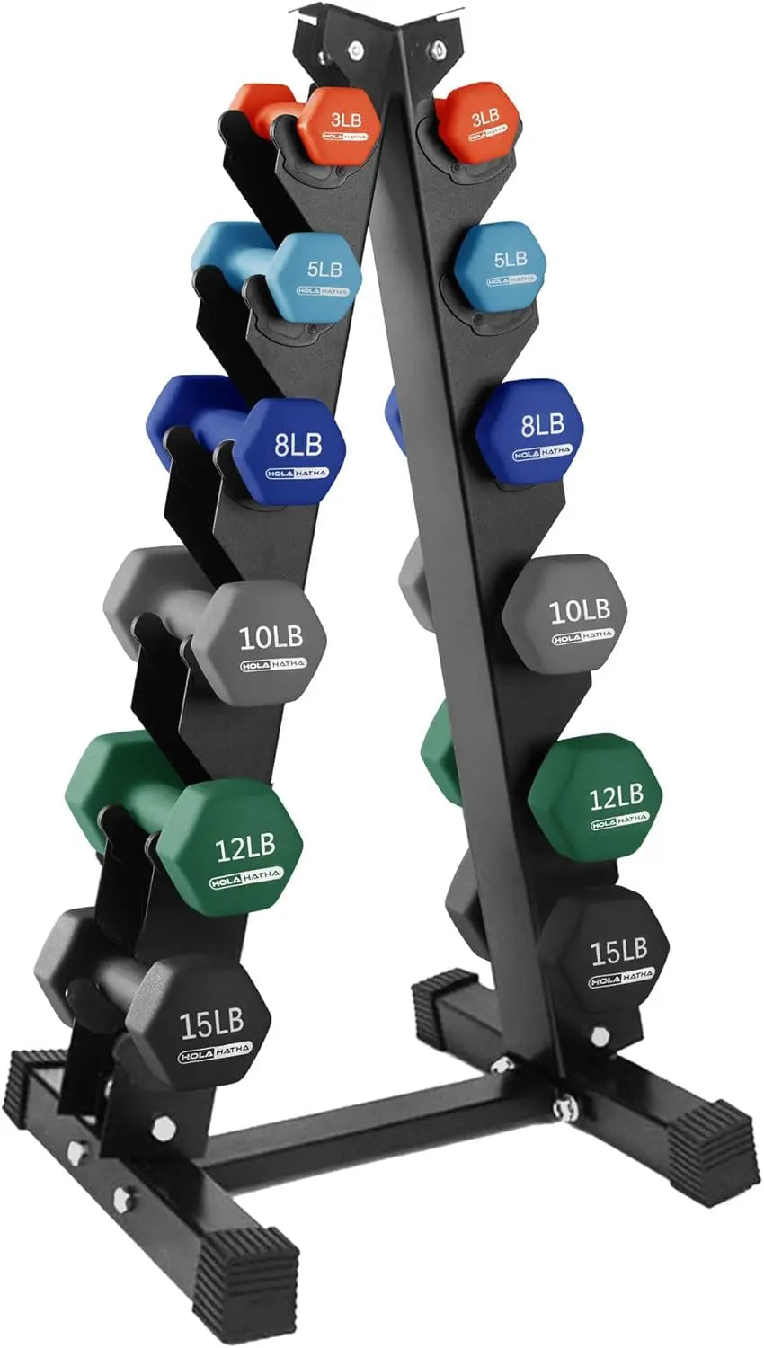 Neoprene Dumbbell Set With Rack For Home Weight Training