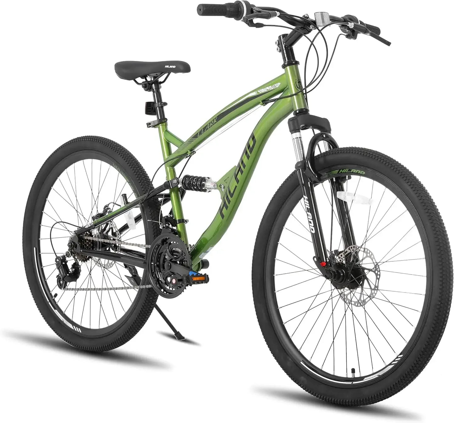 Full Suspension Mens Mountain Bike, 21 Speed, 26 Inch Wheel, Dual Disc Brake Bike for Men Womens Adult Bicycle