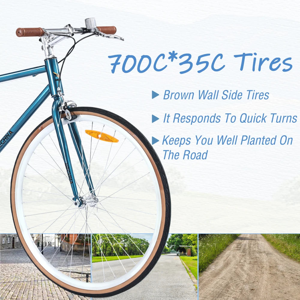 Single Speed Retro style 700C Road Bike For men women's City Bicycle,Steel Frame