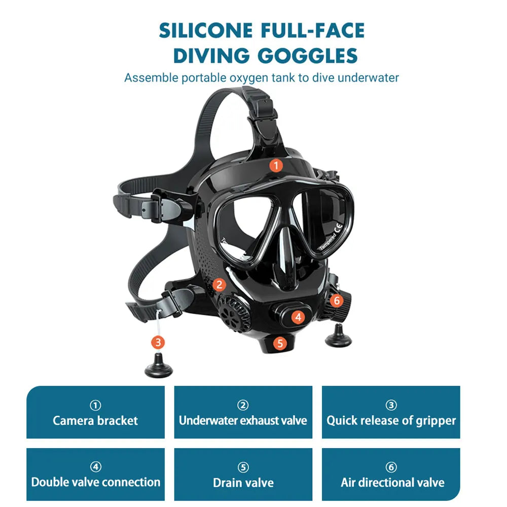 High-concerned Full Face Dive Mask For Snorkeling And Diving