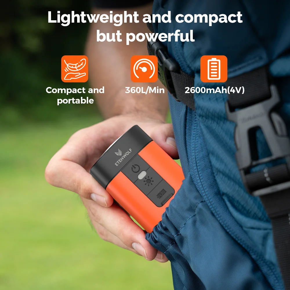 ETENWOLF Air 3 Electric Air Pump 2600mAh Battery Portable Camping Pump for Air Mattresses Sleeping Pads and Pool Floats