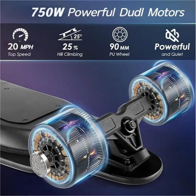 Caroma 38" Electric Skateboard with Remote Control, 1200W Brushless Motor, 28 MPH Top Speed, 300 lbs Max Load, Safety Glow Paper