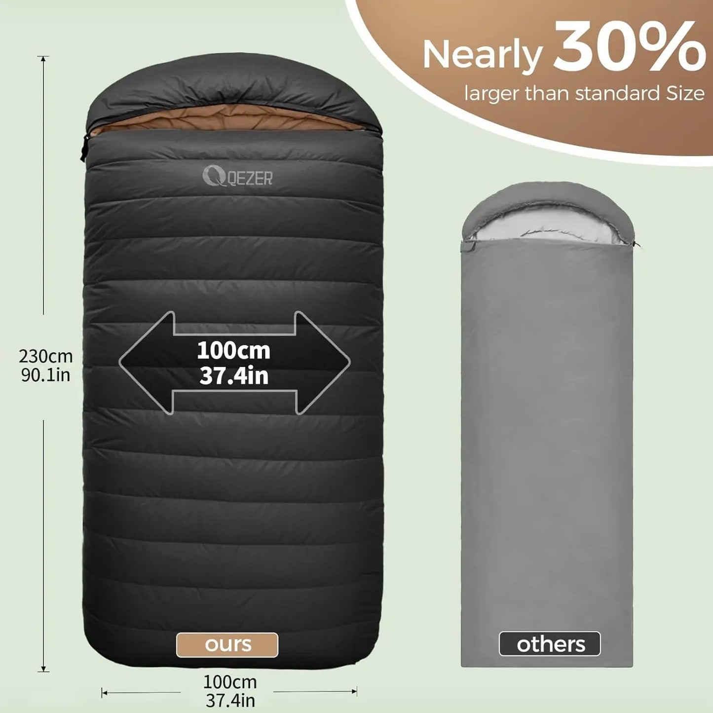 XL Sleeping Bag Suitable for 4 Seasons Oversized Ultralight Backpacking Sleeping Bag for Adults Great for Camping and Hiking