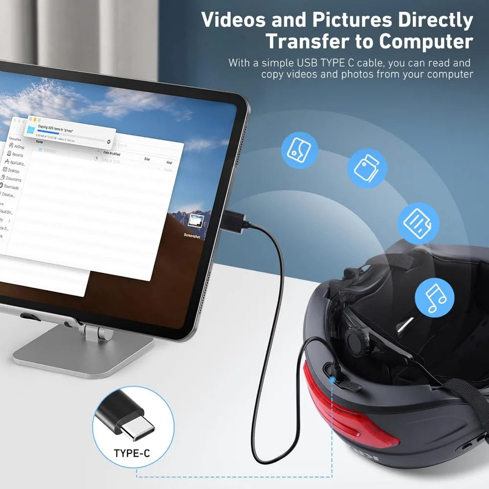 KRS S1 Sports Helmet Camera 1080P 60FPS Front Video